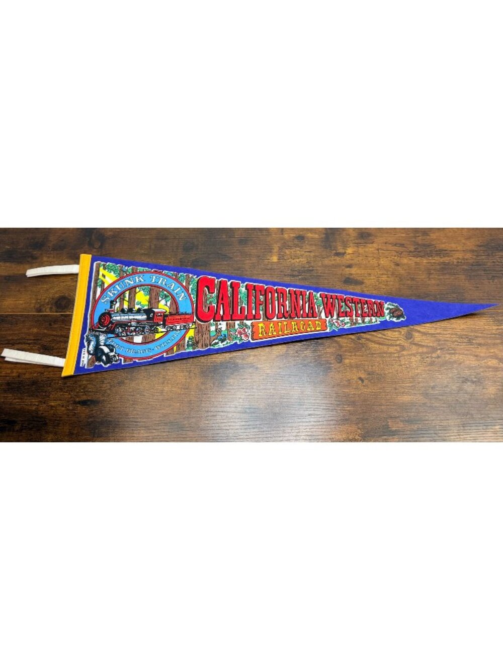 California Western Railroad Skunk Train Felt Pennant Vintage Fort Bragg Willits